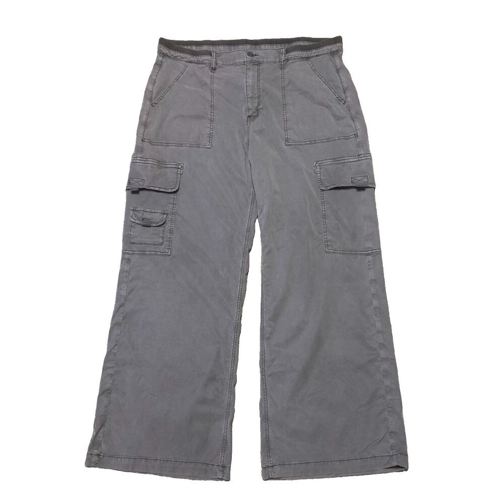 American Eagle Cargo Wide Leg Pants Women’s 18R Gray Lyocell Stretch Baggy